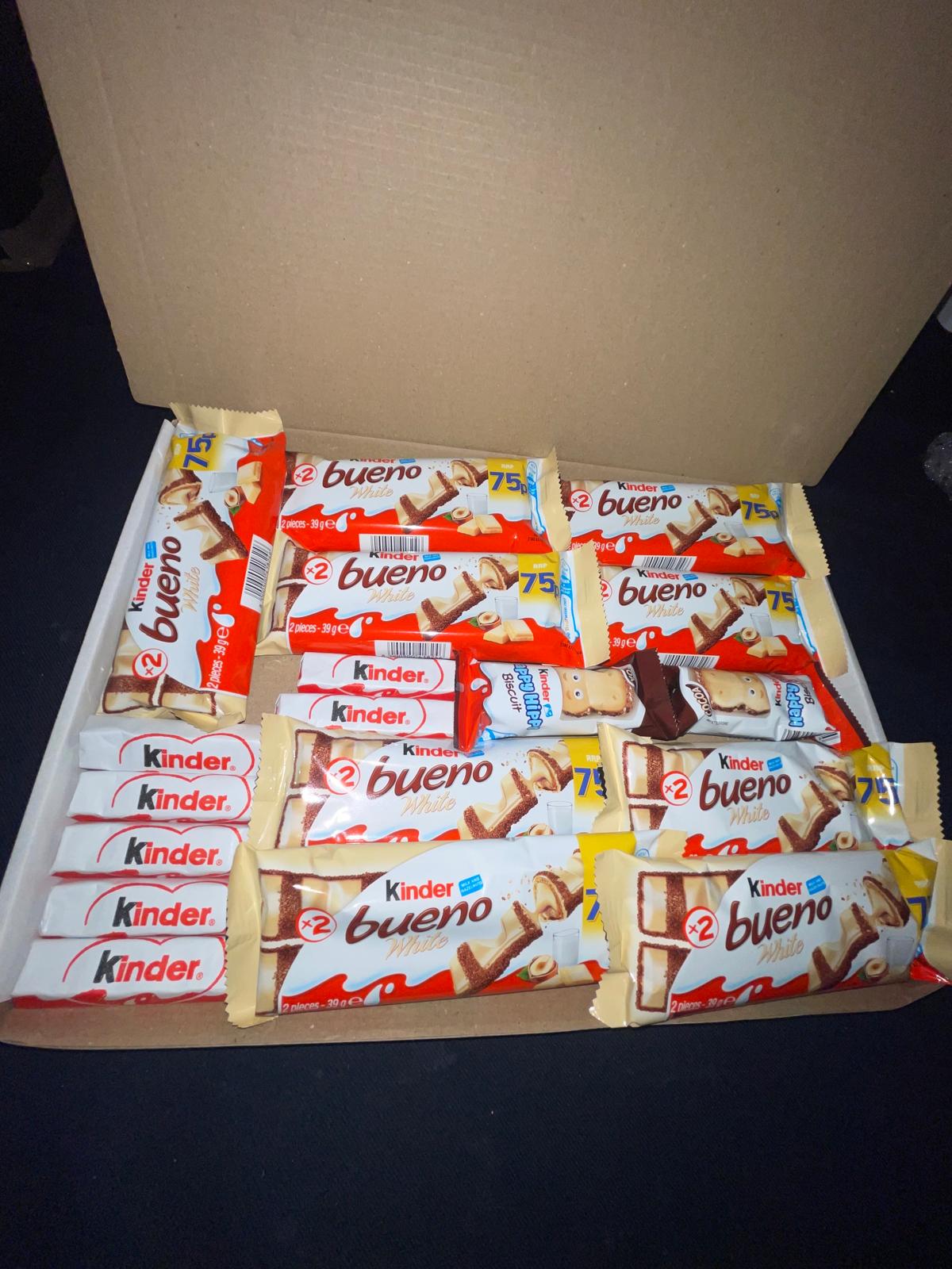 Kinder Bueno White Chocolates Gift Large Postal Box - Bestselling Chocolate Birthday Gift Bars