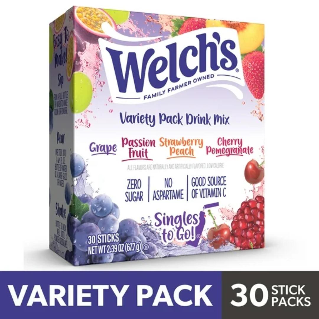 Welch's Variety Pack - 30 Satchets Singles To Go