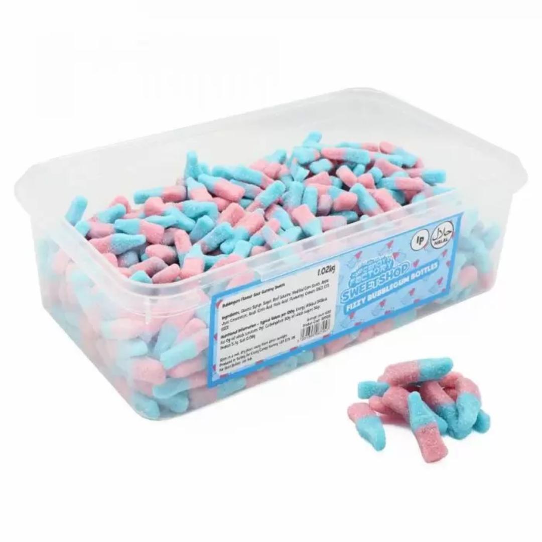 Crazy Candy Factory Tubs - Fizzy Small Bubblegum Bottles