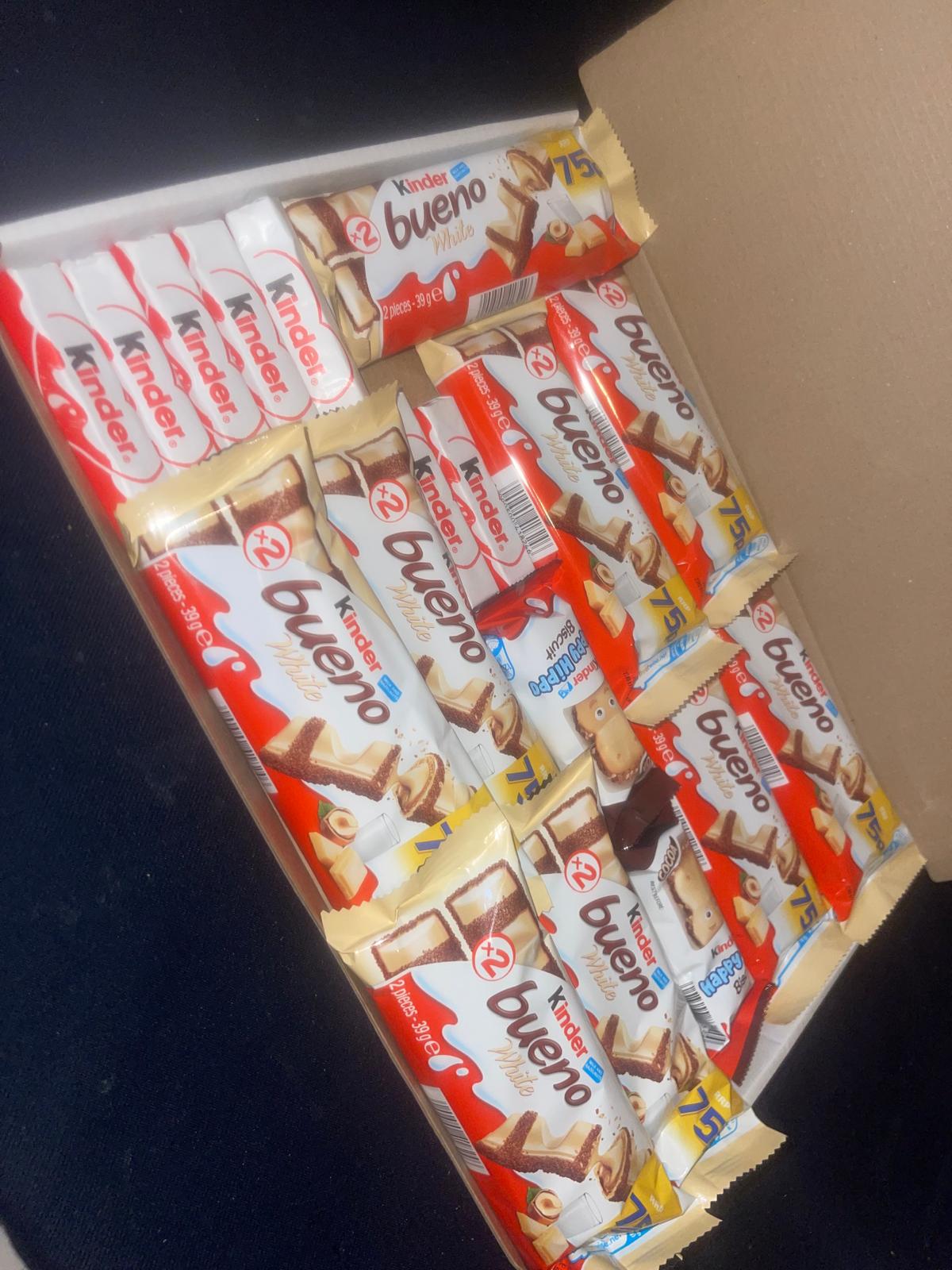Kinder Bueno White Chocolates Gift Large Postal Box - Bestselling Chocolate Birthday Gift Bars