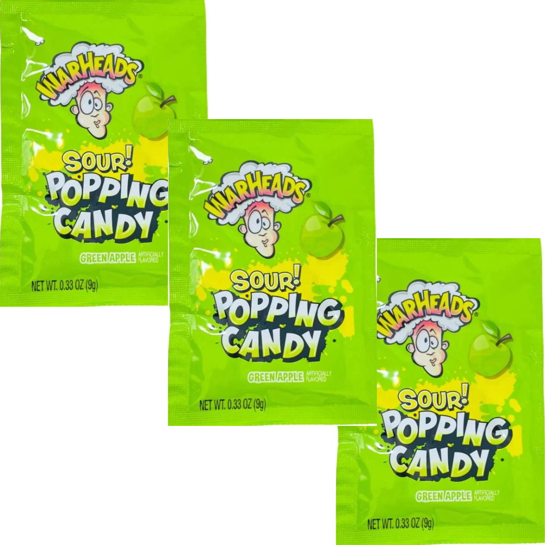 Warhead Popping Candy (3x Green Apple)