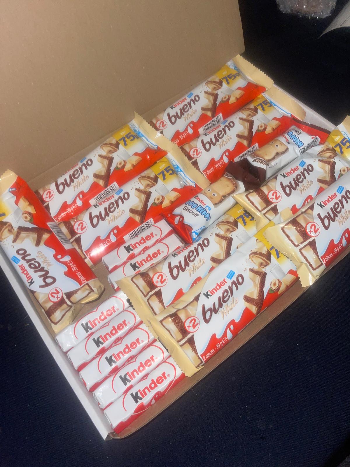 Kinder Bueno White Chocolates Gift Large Postal Box - Bestselling Chocolate Birthday Gift Bars
