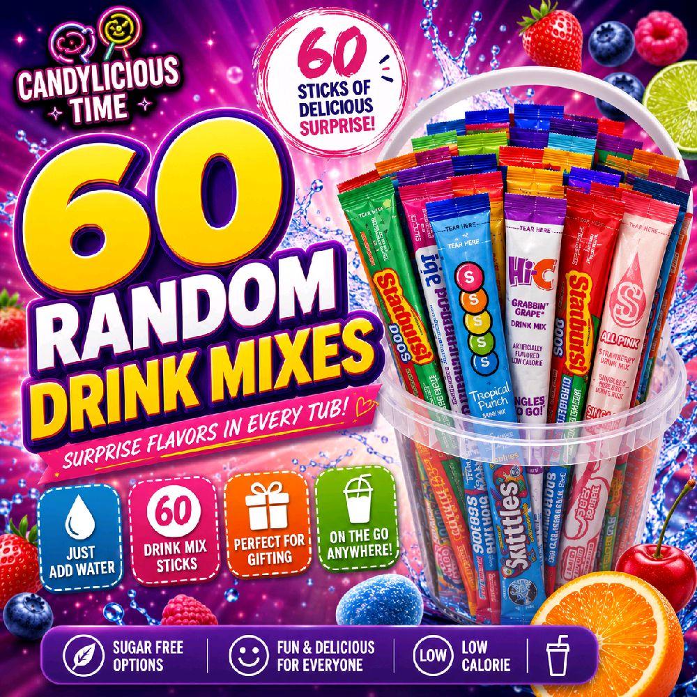 60 American Drink Mix Satchets Single to go in a 1kg Tub
