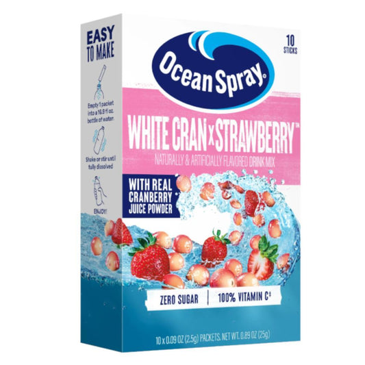 Ocean Spray - White Cran x Strawberry - 10 Sachet Singles To Go
