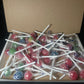 50 Vidal Lollipops Postal Box - Variety of Flavours Strawberry and Cream, Tongue Painter, Blue Raspberry, Traffic Light and Assorted Fruit