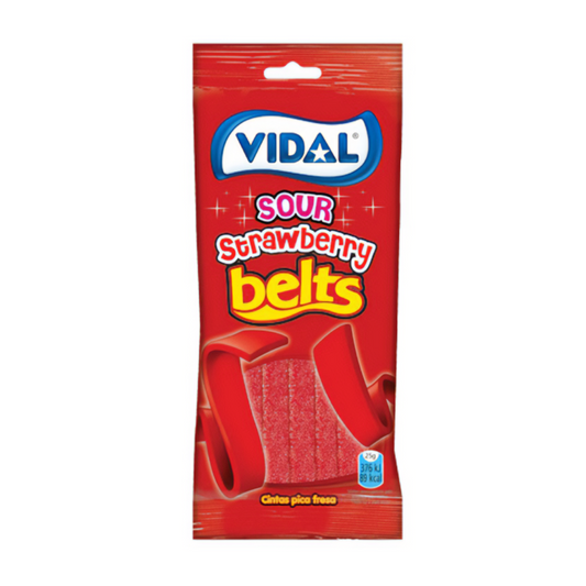 Vidal Candy - Sour Strawberry Belts (90g)