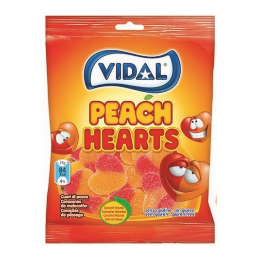 Vidal Candy -  Peach Hearts (90g)