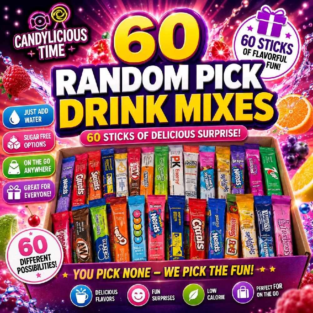 60 American Drink Mix Satchets Single to go in a 1kg Drink Mix Postal Box
