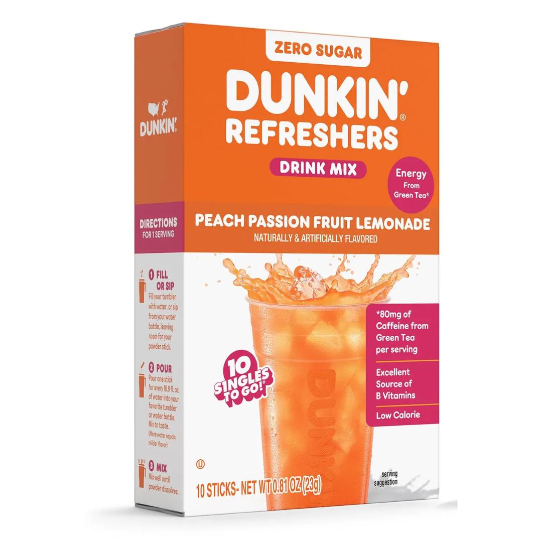 Dunkin' Refreshers X Peach Passion Fruit Lemonade Singles To Go