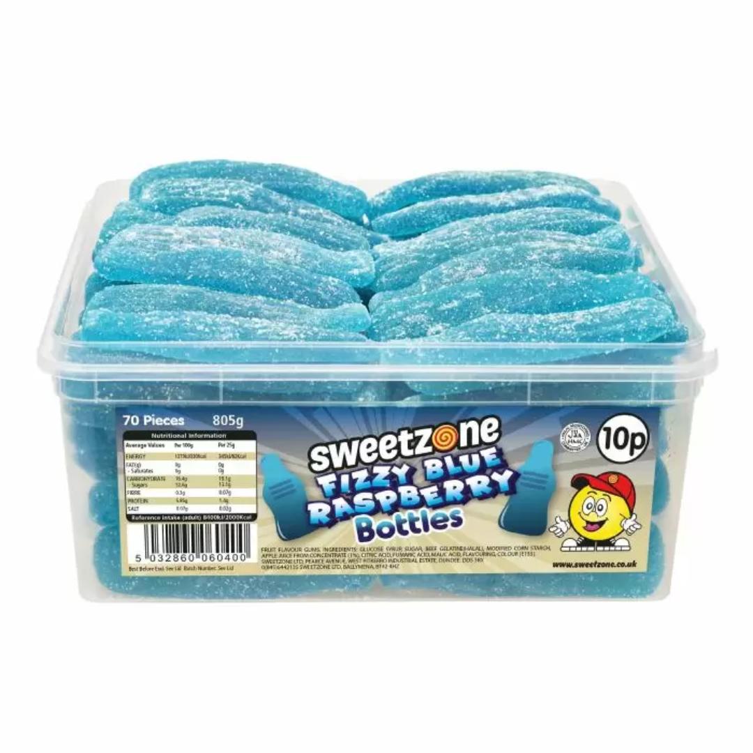 Sweetzone Giant Fizzy Blue Raspberry Bottles Tub – Candylicious Time