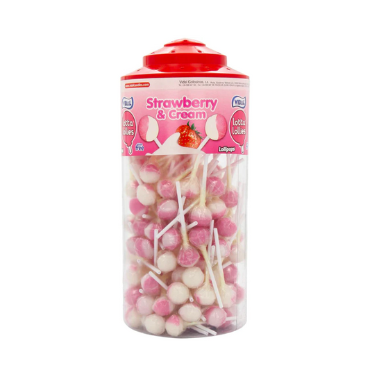 Vidal Lotta Lollies Strawberry & Cream Tub