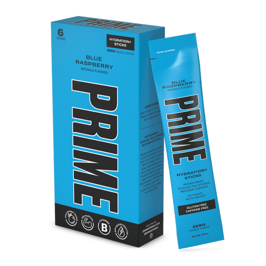 PRIME BLUE RASPBERRY Hydration Sticks- 6 Pack